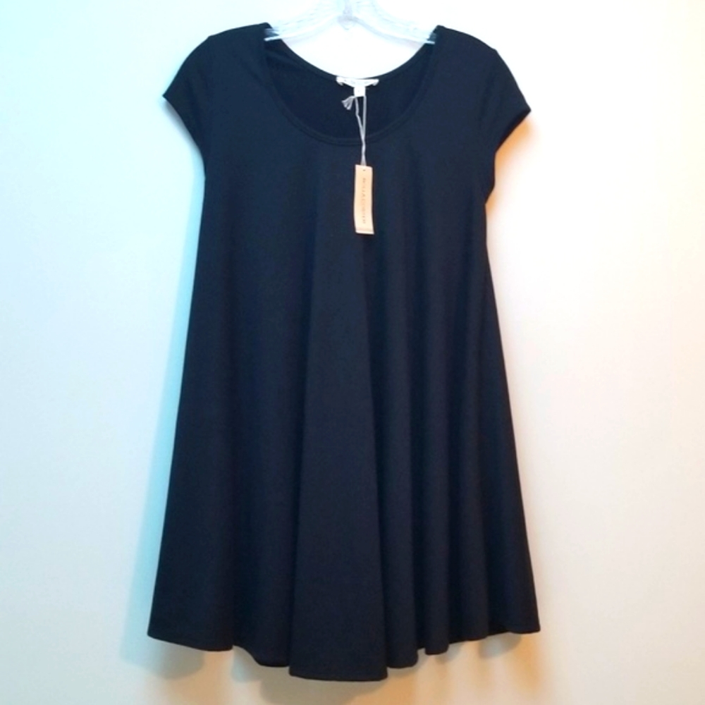 ROLLA COSTER | BLK SWING DRESS W/CAP SLEEVES, SZ S